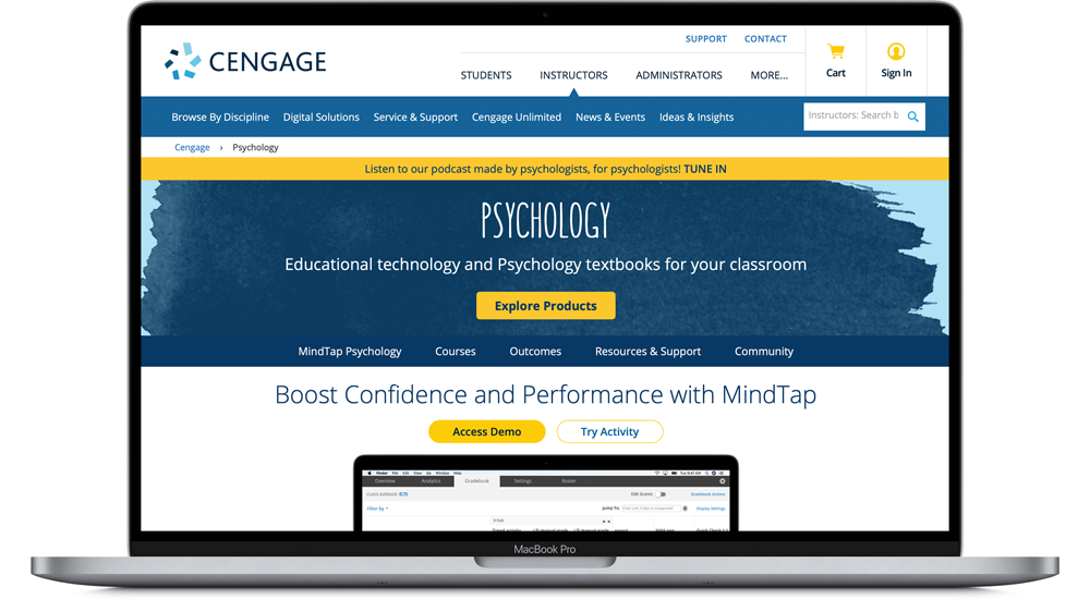 Cengage Homepage 2019